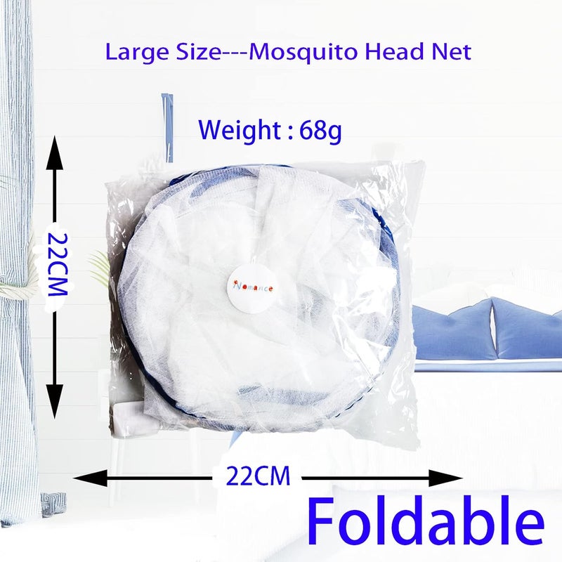CMINGJ Portable Mosquito Head Net Foldable Pop-Up Travel Essentials Mosquito Net for Bed Free Installation-Large Size Suitable for Bedroom, Camping, nap (Large) - Image 4